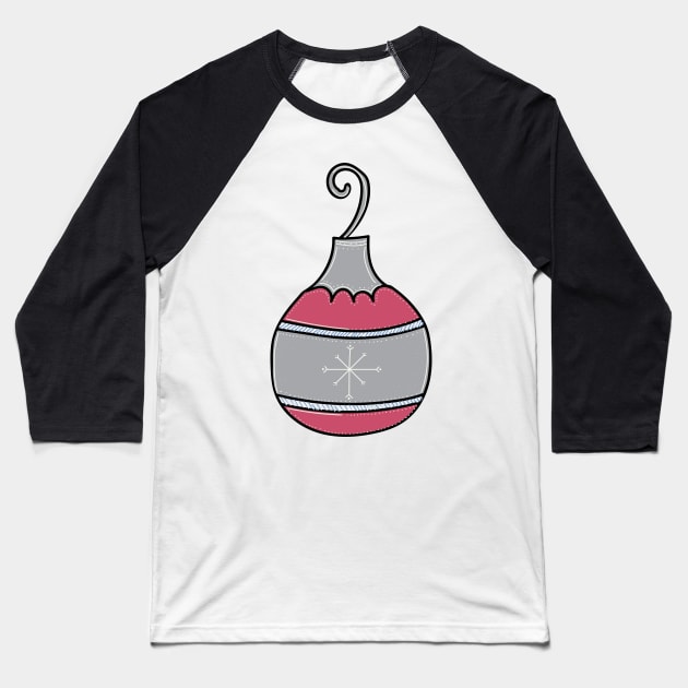 Whimsical Holiday Ball Ornament Illustration Baseball T-Shirt by Angel Dawn Design